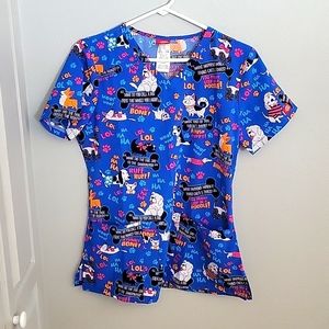 Dog joke scrub top